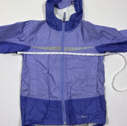 LL Bean Rain Coat Jacket Windbreaker Hoodie Blue - Kids 10-12