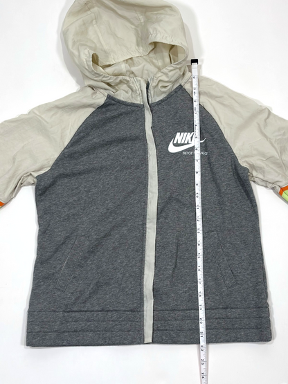 Nike Heritage Full-Zip Hoodie Jacket Carbon Heather Grey Stripe - Youth XL