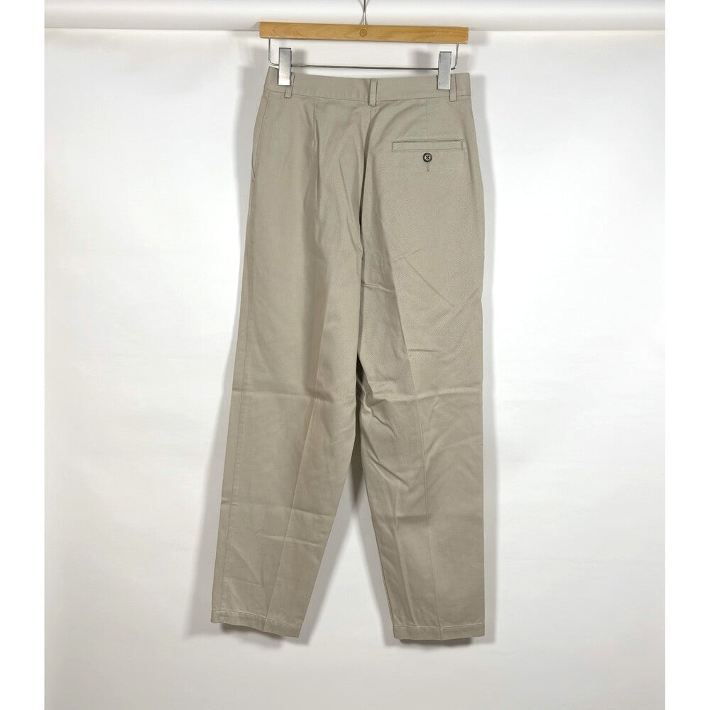 LL Bean Khaki Straight Leg Pleated Trouser Pants Vintage 100% Cotton - 6