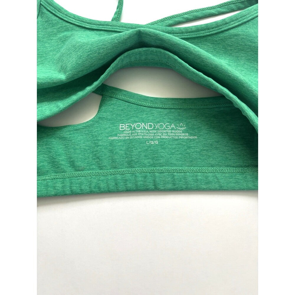 Beyond Yoga Slim Racerback Sports Bra Space Dye Green - L