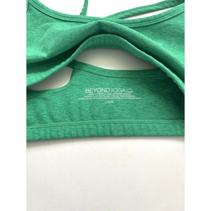 Beyond Yoga Slim Racerback Sports Bra Space Dye Green - L