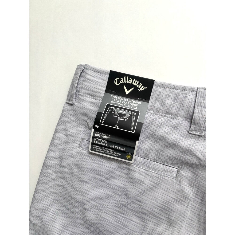 Callaway Golf Shorts Gray Opti-Dri Elastic Waist NWT - Size 38 / 9 Inch