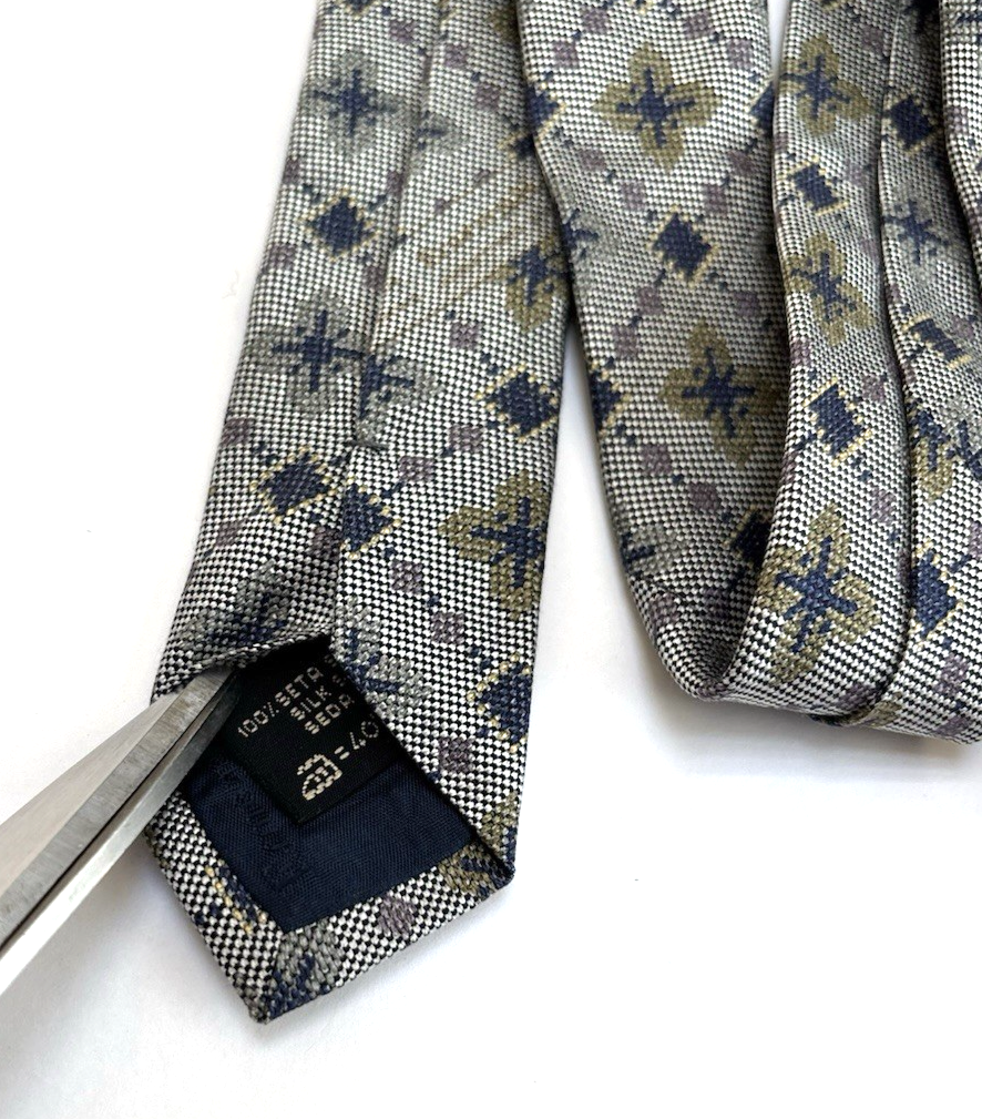 Ermenegildo Zegna Silk Floral Neck Tie Italy 3.5"