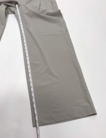 Lou & Grey Wanderweave Wide Leg Stretch Pleated Trouser Pants Grey - XS