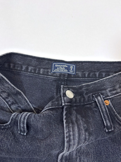Abercrombie & Fitch Natural Rise Jean Shorts Black Denim - 28 / 6