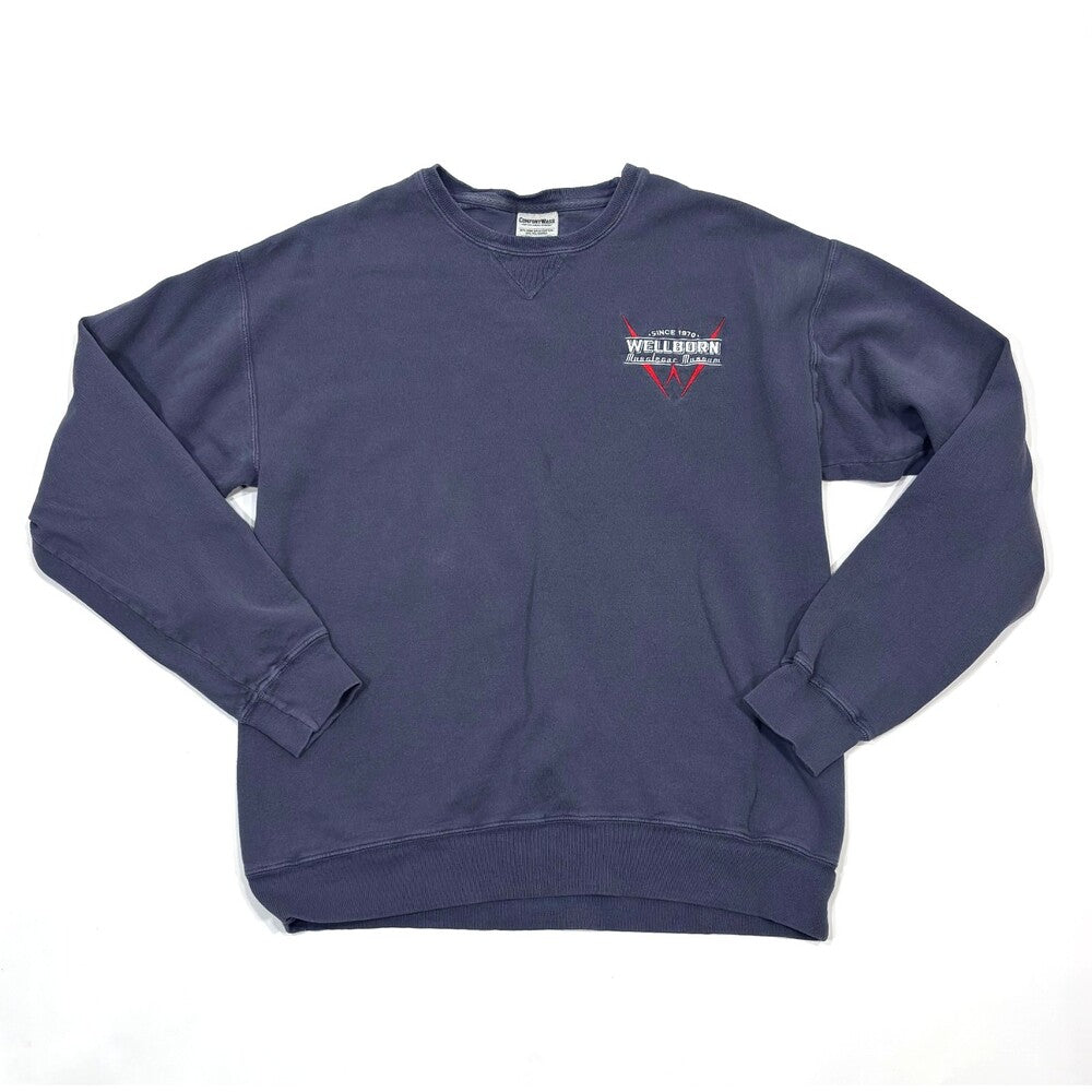 Wellborn Musclecar Museum Embroidered Sweatshirt Crewneck Blue - M