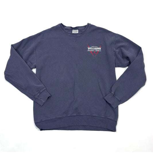 Wellborn Musclecar Museum Embroidered Sweatshirt Crewneck Blue - M