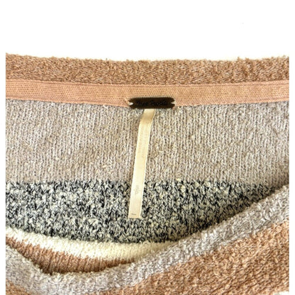Free People Cropped Sweater Candyland Earth Tone Striped - S