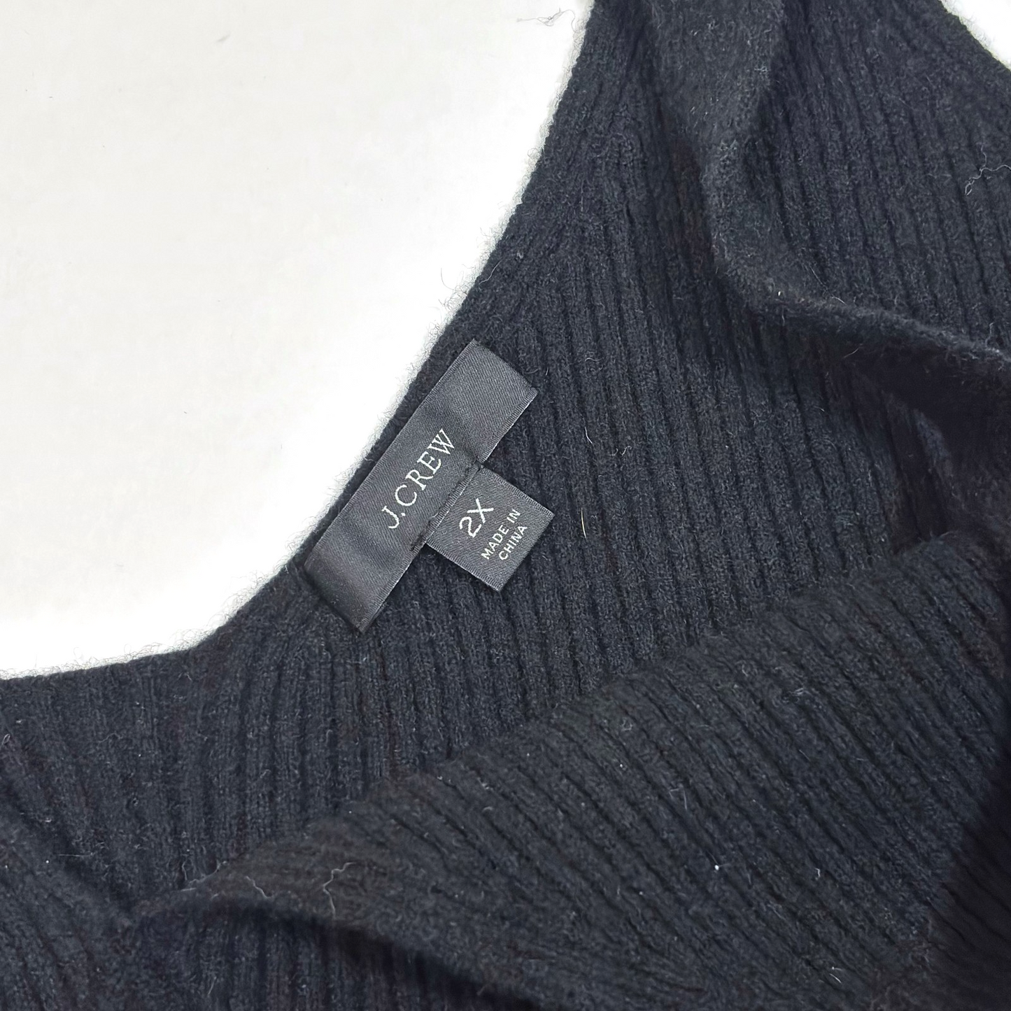 J Crew Cashmere Cropped Sweater Tank Black Ribbed Knit - 2X