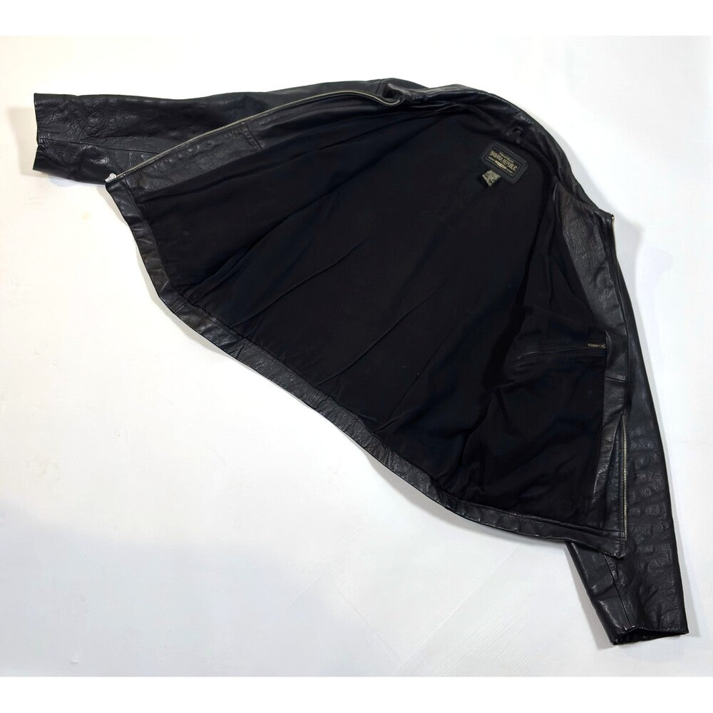 Vintage Banana Republic Leather Bomber Jacket Black Made In Korea - M