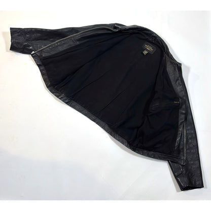 Vintage Banana Republic Leather Bomber Jacket Black Made In Korea - M