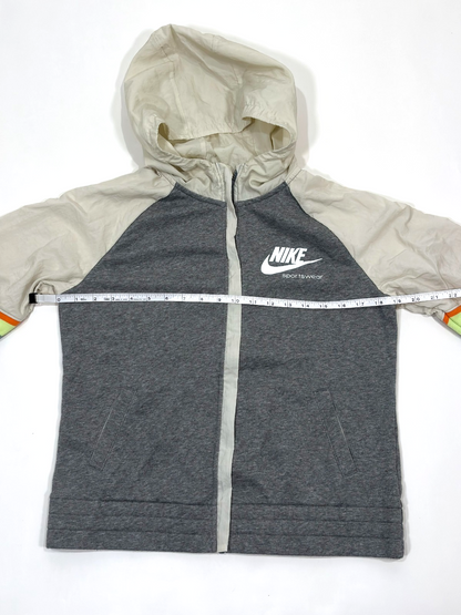 Nike Heritage Full-Zip Hoodie Jacket Carbon Heather Grey Stripe - Youth XL
