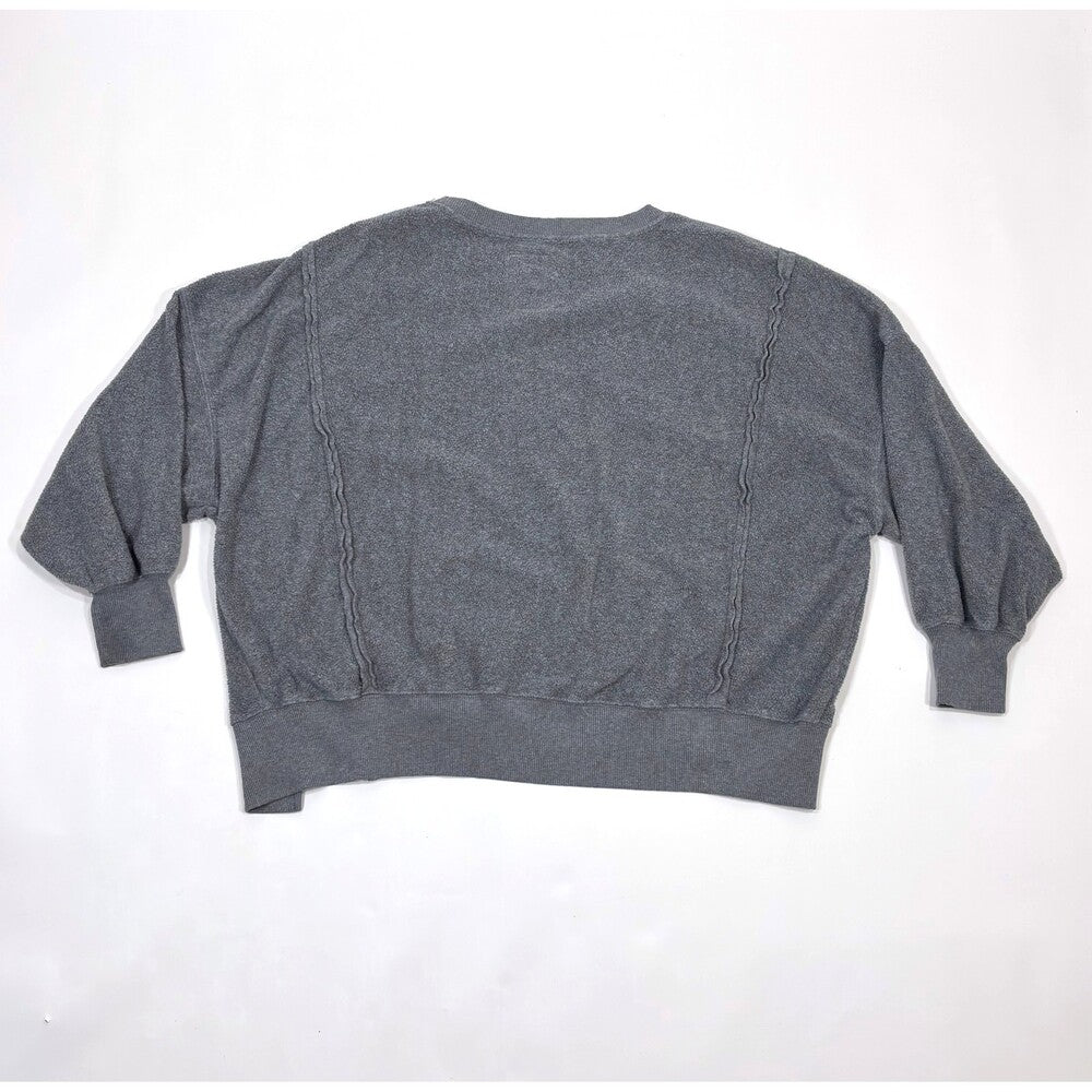 Aerie Sweatshirt Oversized Dolman Sleeve Crew Neck Grey - M