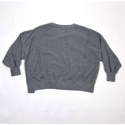 Aerie Sweatshirt Oversized Dolman Sleeve Crew Neck Grey - M
