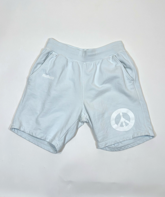 Madhappy Universal Peace Graphic Sweat Shorts Icy Baby Blue - M