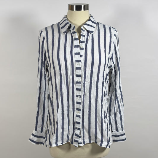 INC International Concepts Blue Striped Long-Sleeve Button Down Shirt - L