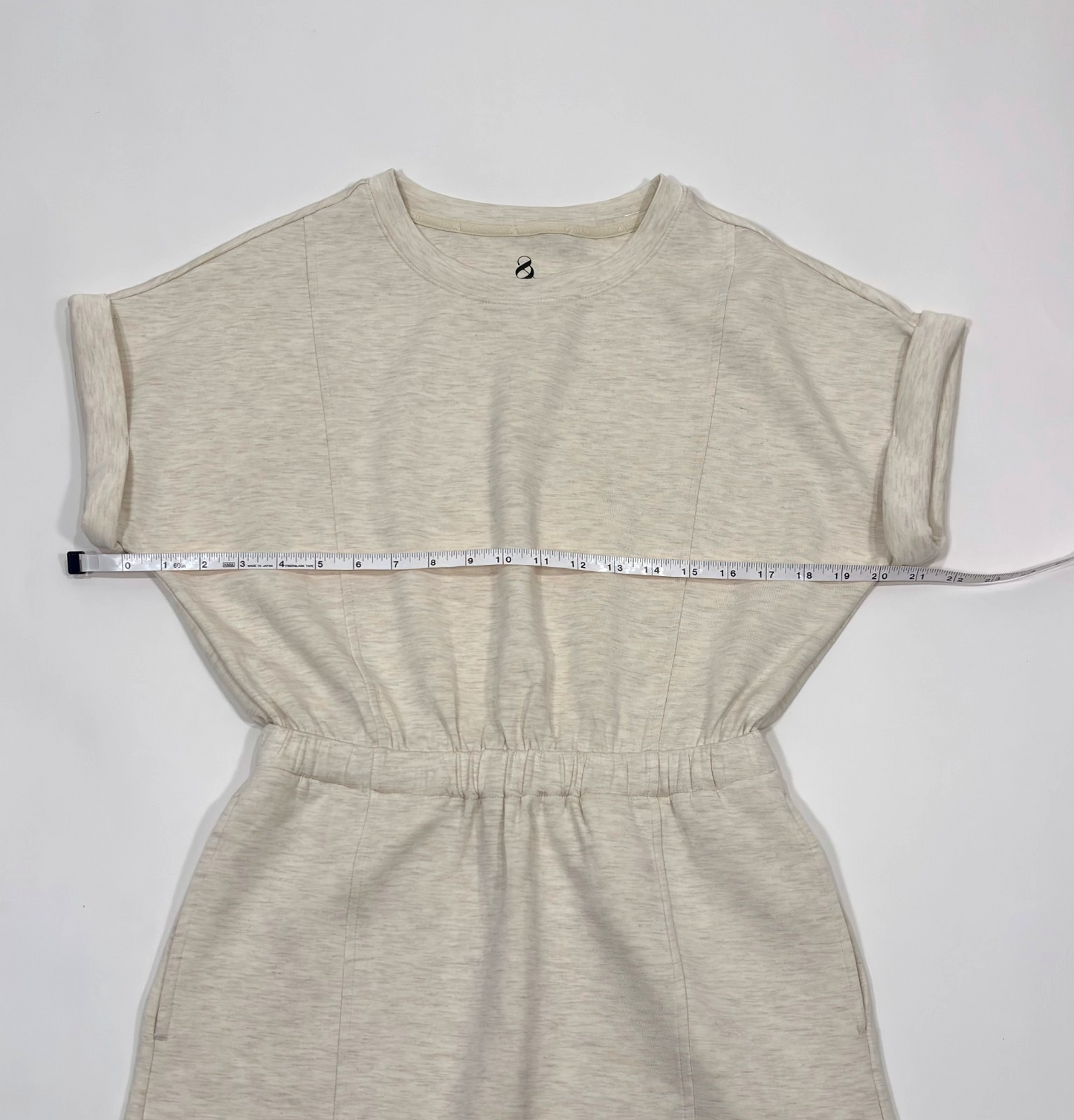 Lou & Grey Heathered Scubasoft Mini Pocket Dress Cream - XS