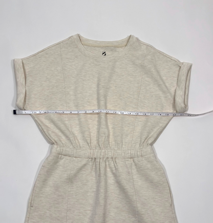 Lou & Grey Heathered Scubasoft Mini Pocket Dress Cream - XS