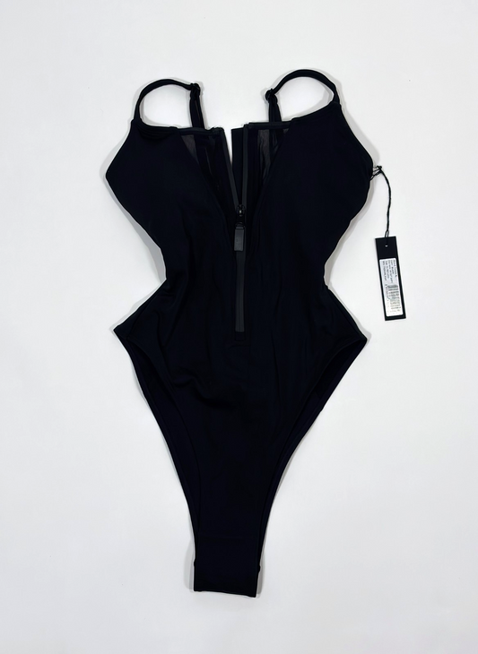 TA3 High Cut Zippy Shapewear Swimsuit Black - XS