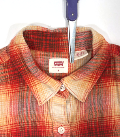 Levi's Henri Flannel Flame Scarlet Plaid Button Down Shirt - S
