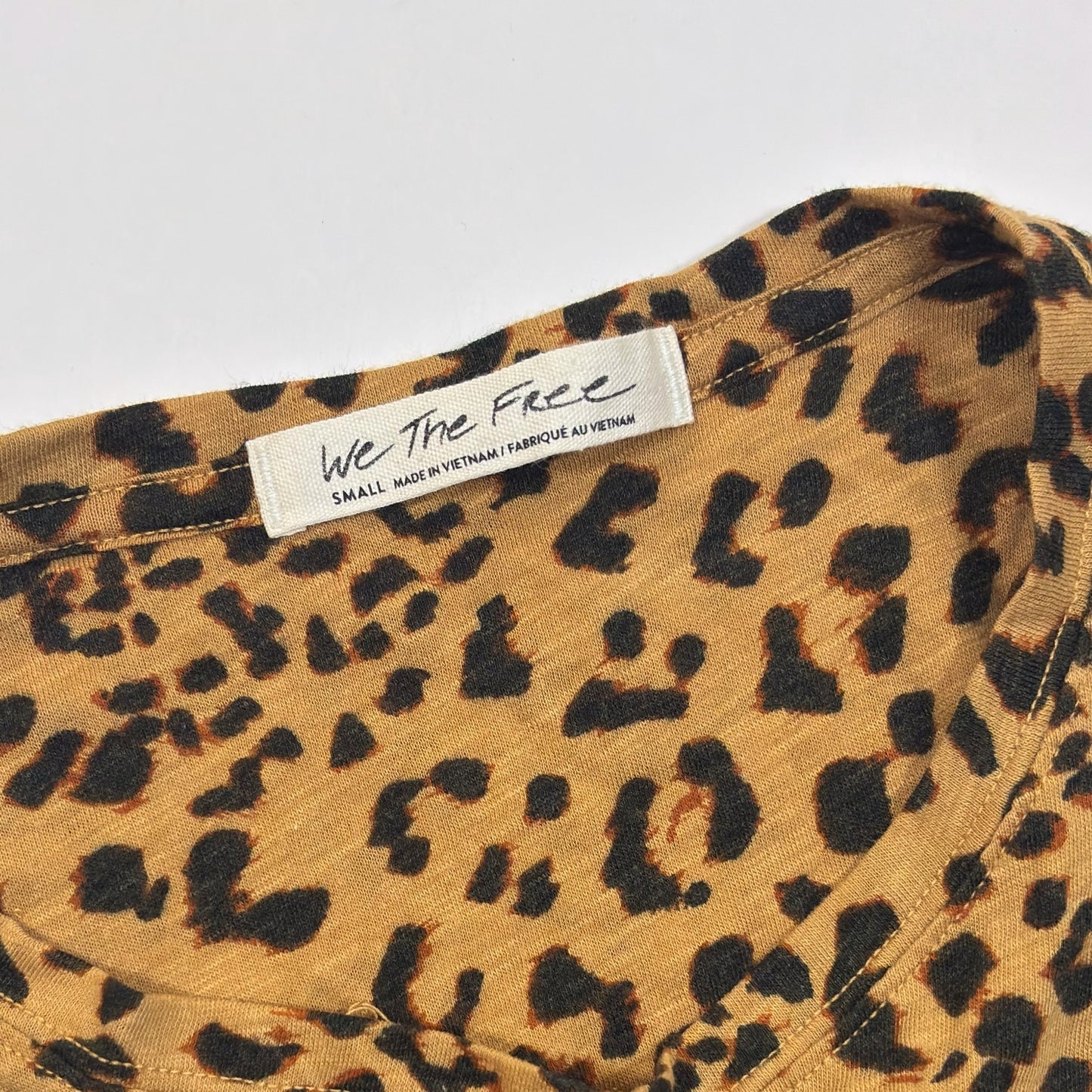 Free People Clarity Ringer Crewneck Short Sleeve Tee Animal Print - S