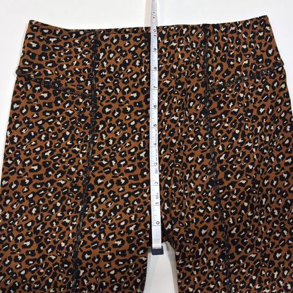 Free People Lucky Strike Leopard Animal Bike Shorts Brown - S