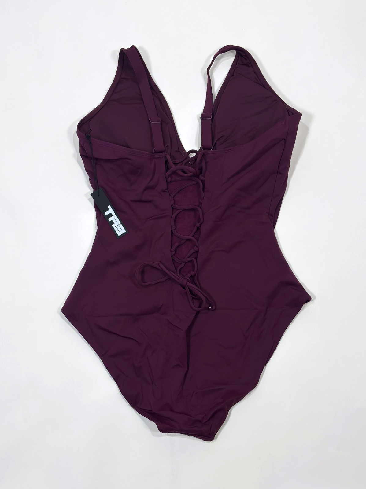 TA3 Plungey Shapewear Swimsuit Aubergine Eggplant Purple - 3X