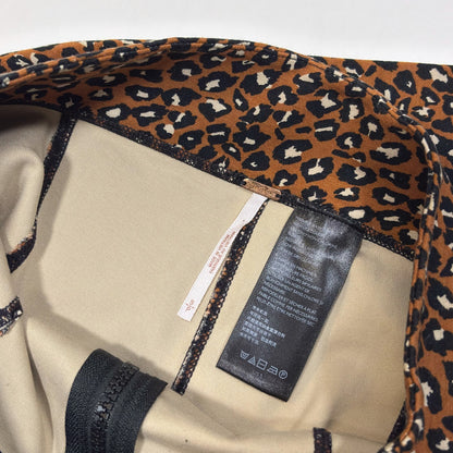 Free People Lucky Strike Leopard Animal Bike Shorts Brown - S