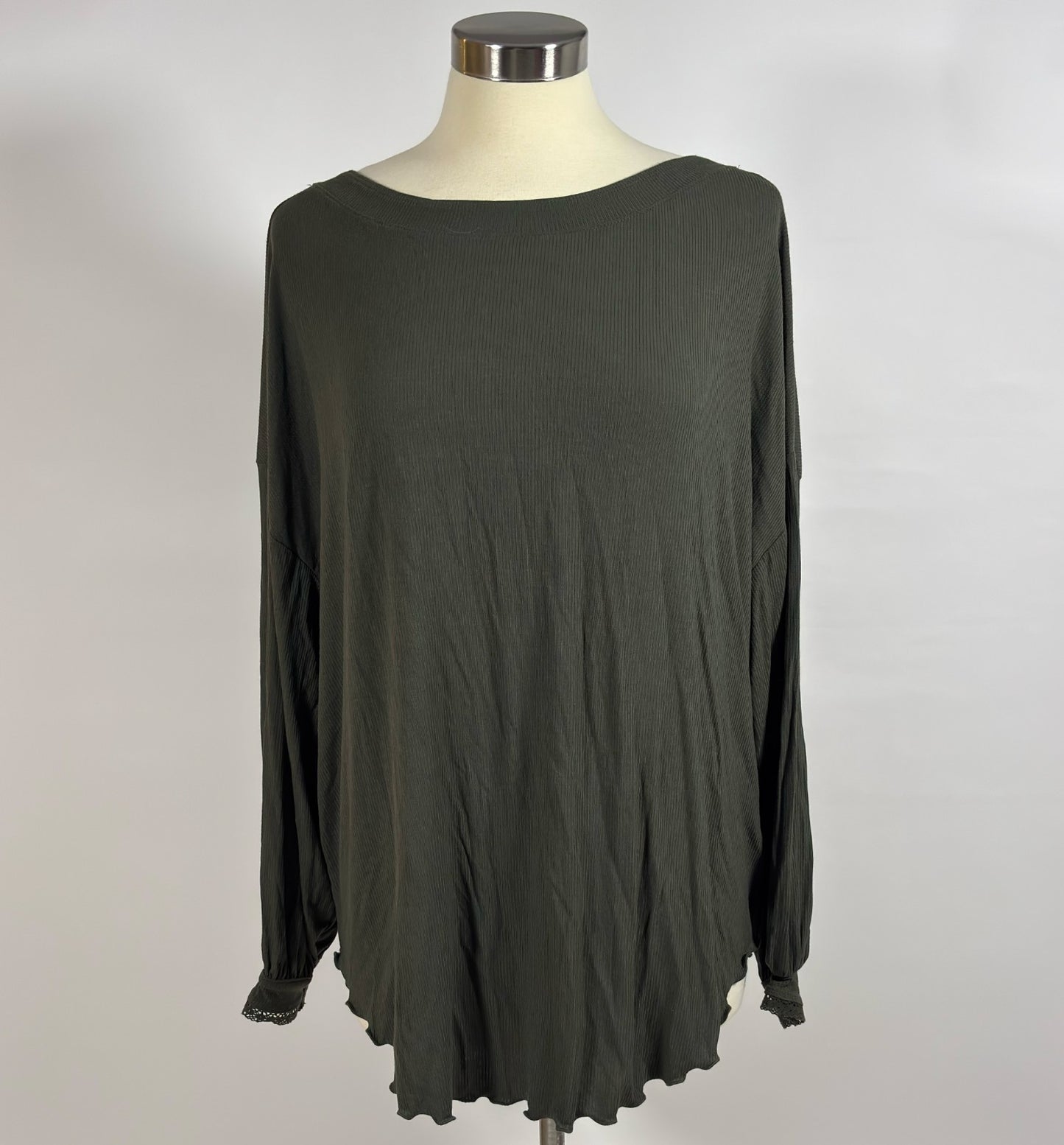 Free People Shimmy Shake Top Backless Open Back Long Sleeve Relaxed - M