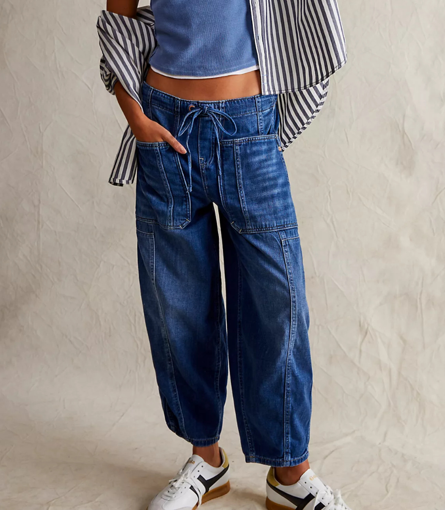 We The Free People Silverton Barrel Jeans Earth Angel - S