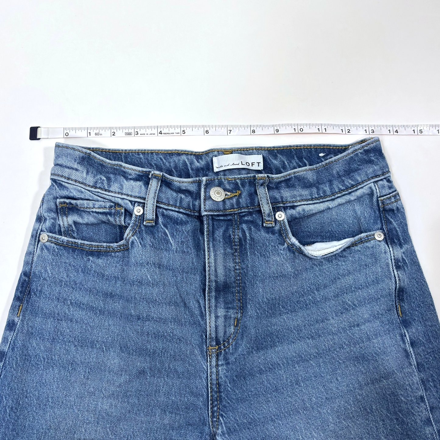 Loft The Wide Leg Jeans Medium Wash - Size 0/25