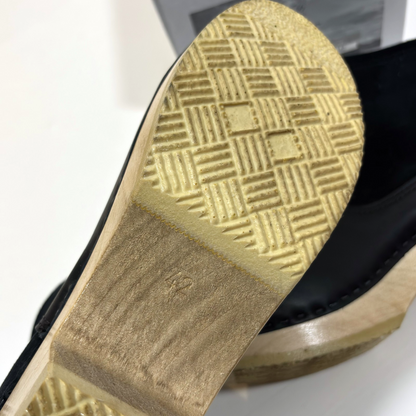 No.6 Pull on Shearling Clog Boot 5" on Mid Heel Black Leather Suede 42 - US10/11