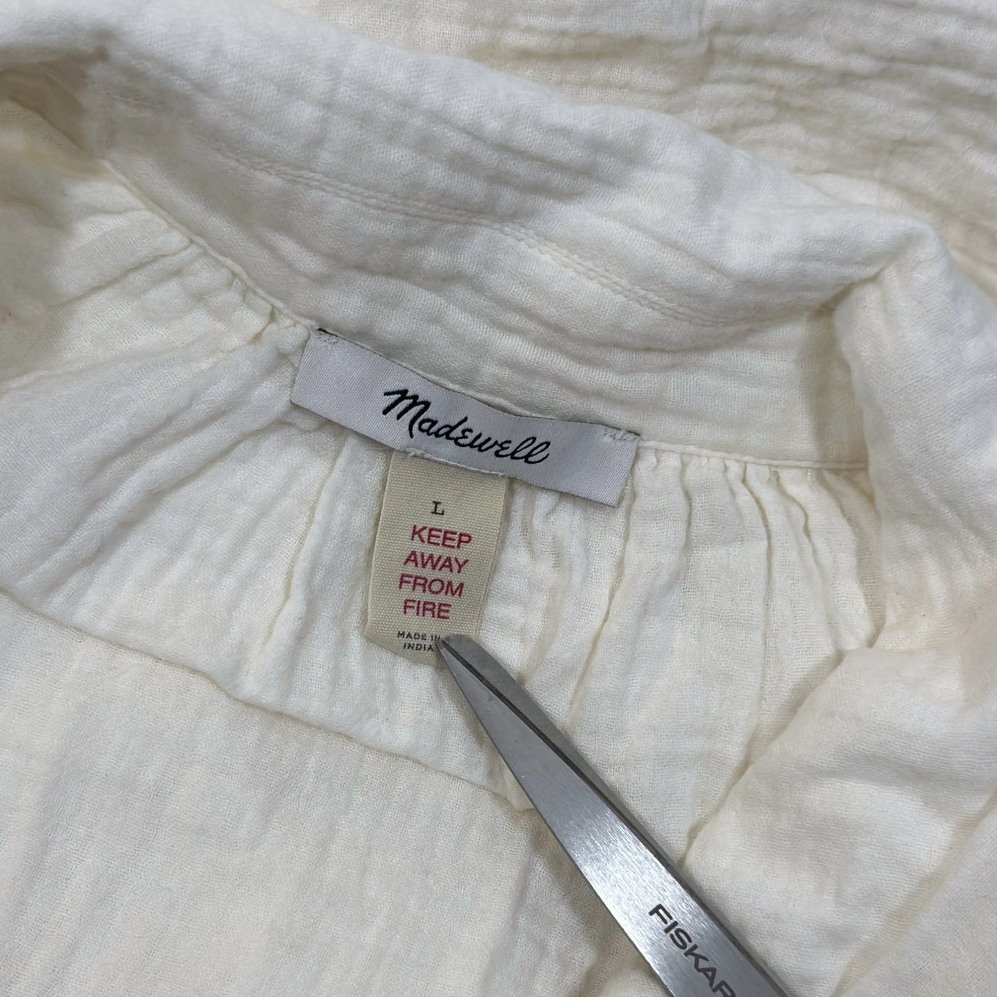 Madewell Lightestspun Gauze Cover-Up Maxi Shirtdress Cream - Large