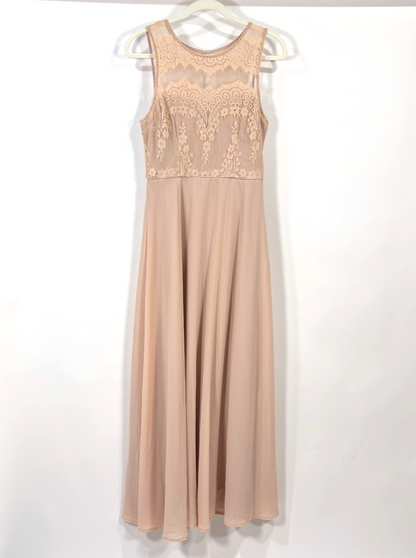 Lulus Forever Kind of Love Blush Lace Maxi Dress - M