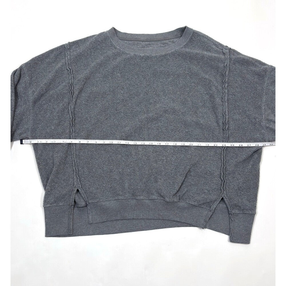 Aerie Sweatshirt Oversized Dolman Sleeve Crew Neck Grey - M