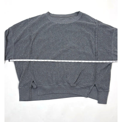 Aerie Sweatshirt Oversized Dolman Sleeve Crew Neck Grey - M