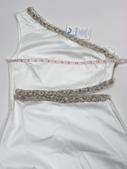 My Beachy Side One Shoulder Cutout Mini Dress White - S