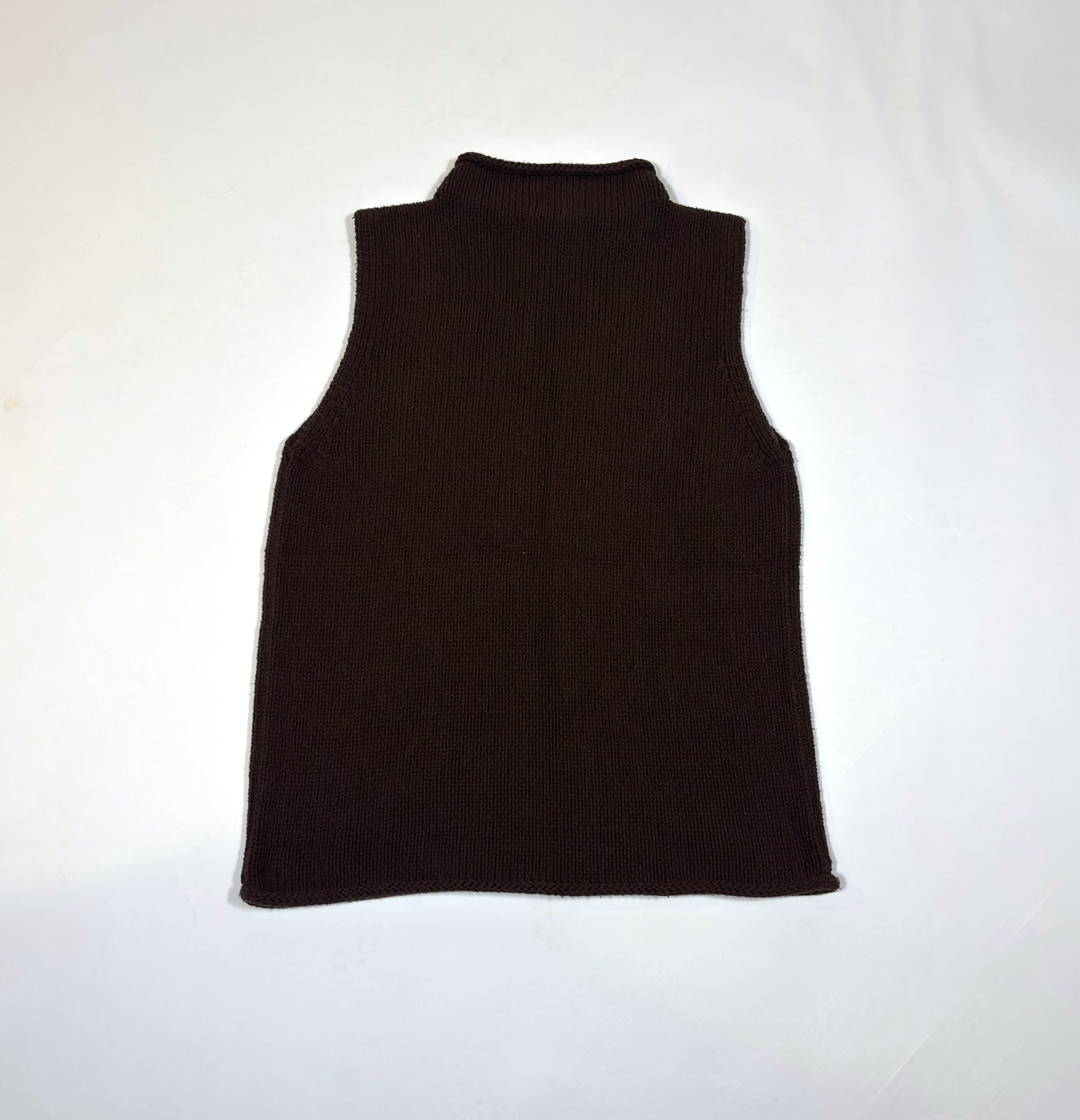LL Bean Silk Cotton Rollneck Knit Sweater Chocolate Brown - M