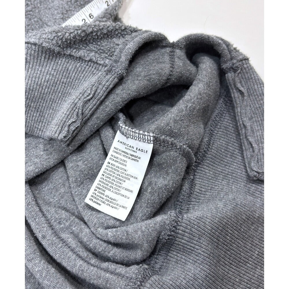 Aerie Sweatshirt Oversized Dolman Sleeve Crew Neck Grey - M