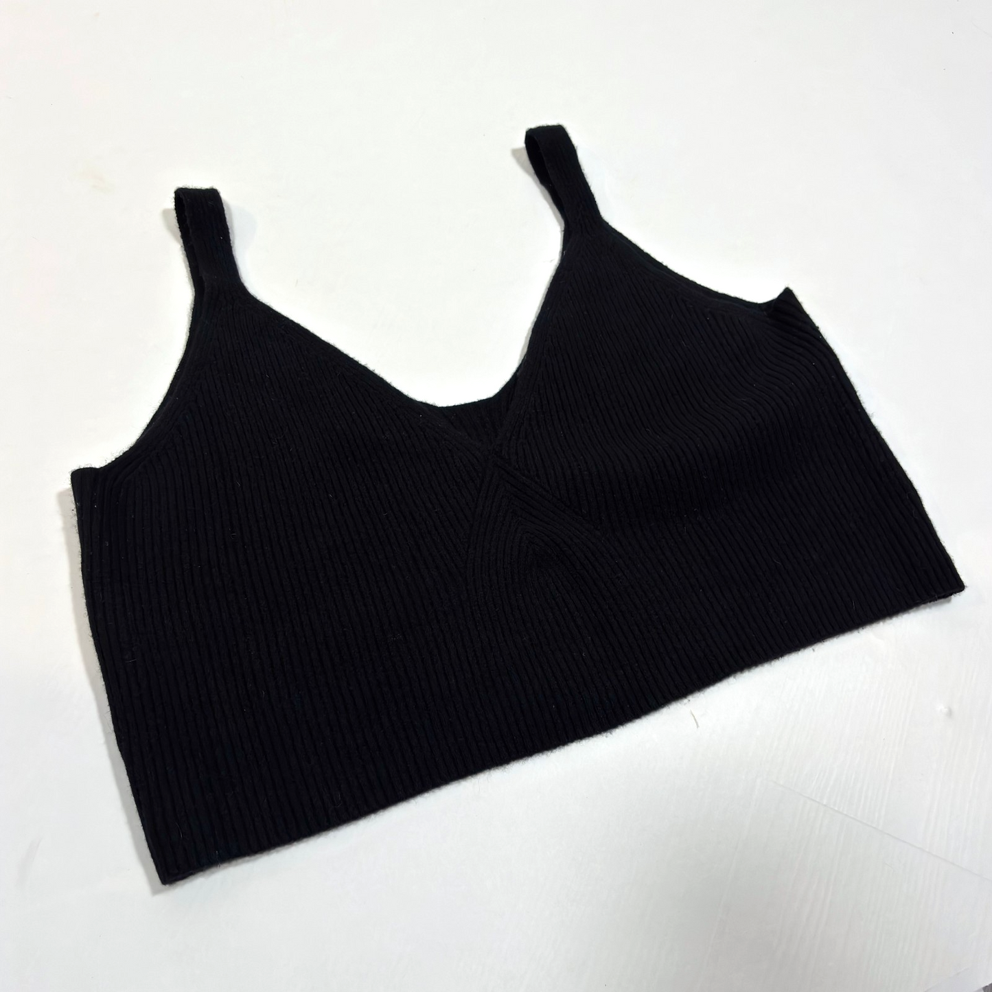 J Crew Cashmere Cropped Sweater Tank Black Ribbed Knit - 2X