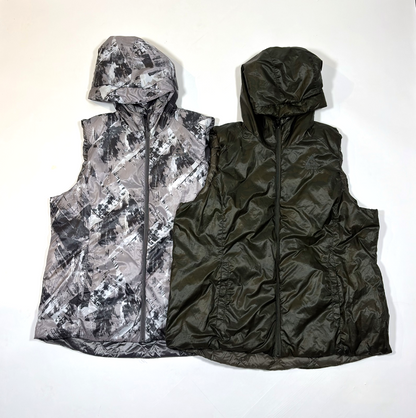 GERRY Reversible Hooded Quilted Puffer Down Vests - Lot of 2 - L