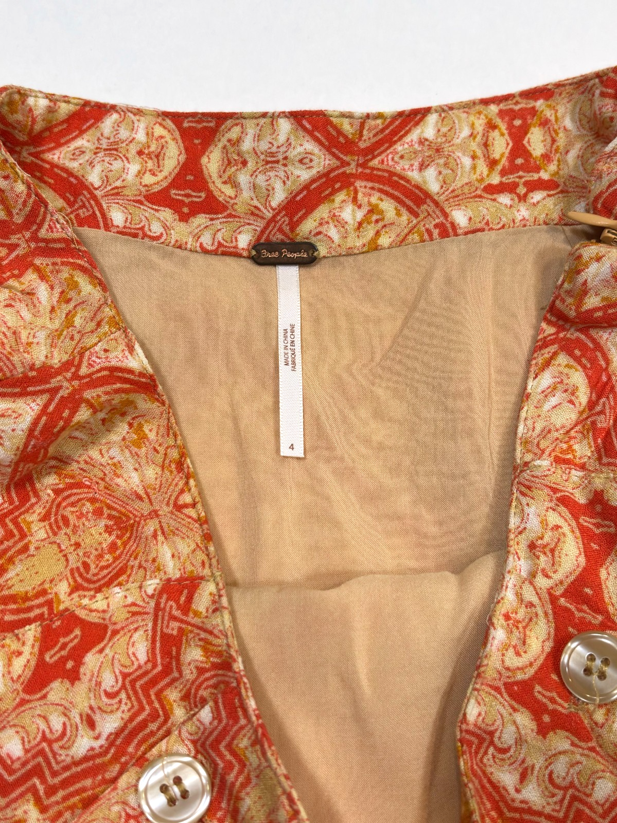 Free People Lover's Lane Mini Skirt Orange Poppy Peach - 4