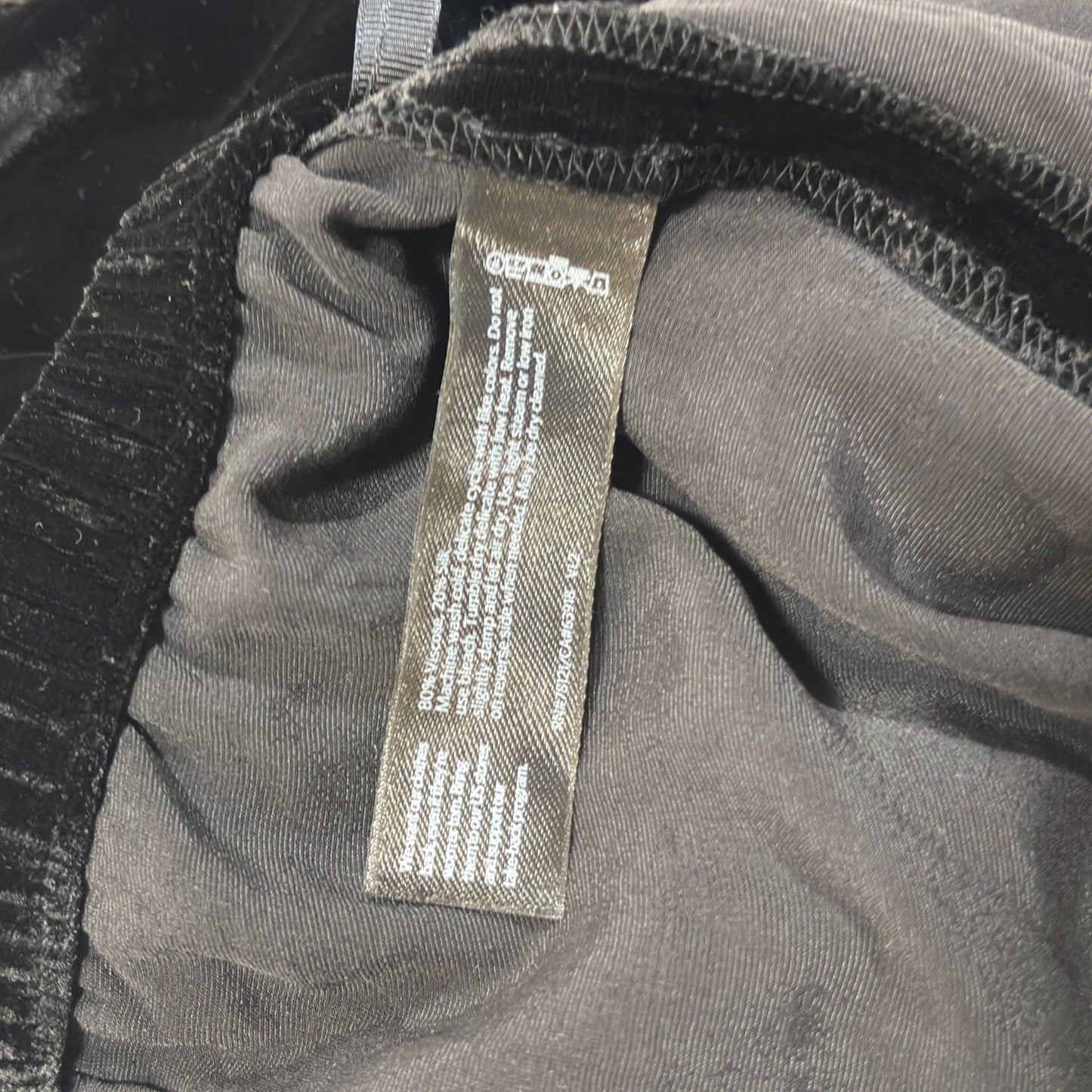 Eileen Fisher System Black Velvet Tapered Ankle Pants Elastic Waist - XL