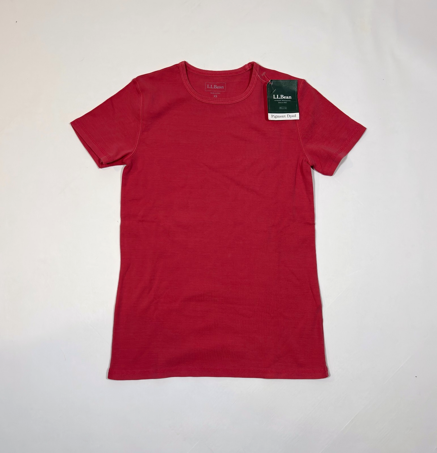 LL Bean Cotton Crewneck T-Shirt Short Sleeve Pink - XS