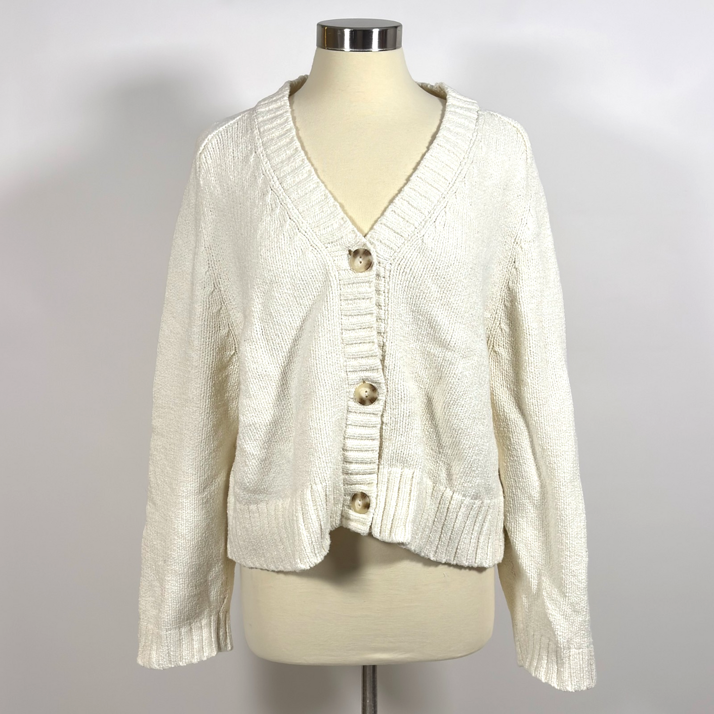 Abercrombie &amp; Fitch Chenille Chunky Knit Cardigan Sweater - XL