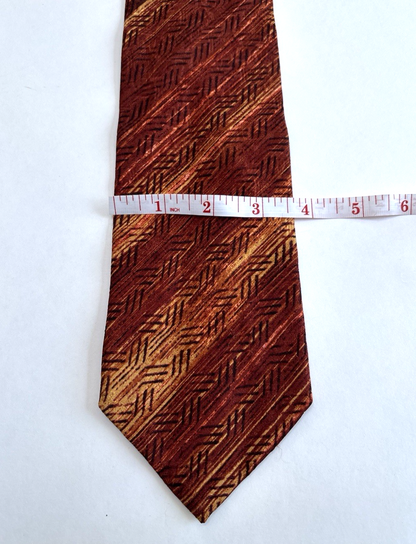 Ermenegildo Zegna Silk Neck Tie Sunset Red Yellow Vintage Italy 3.75"