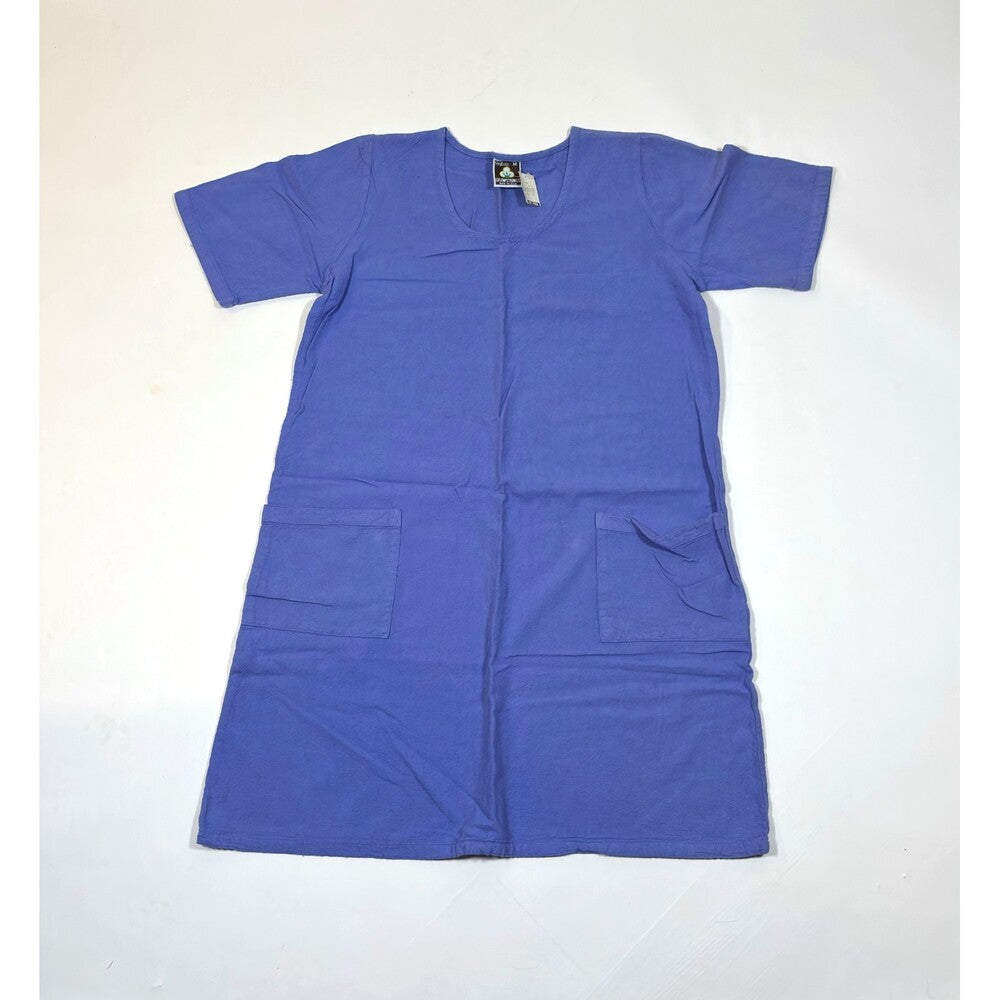 California Drawstrings Cotton Shirt Dress Blue Bayou - M
