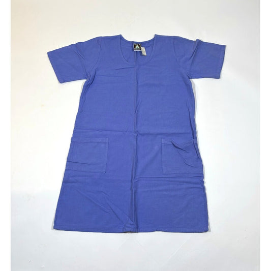 California Drawstrings Cotton Shirt Dress Blue Bayou - M