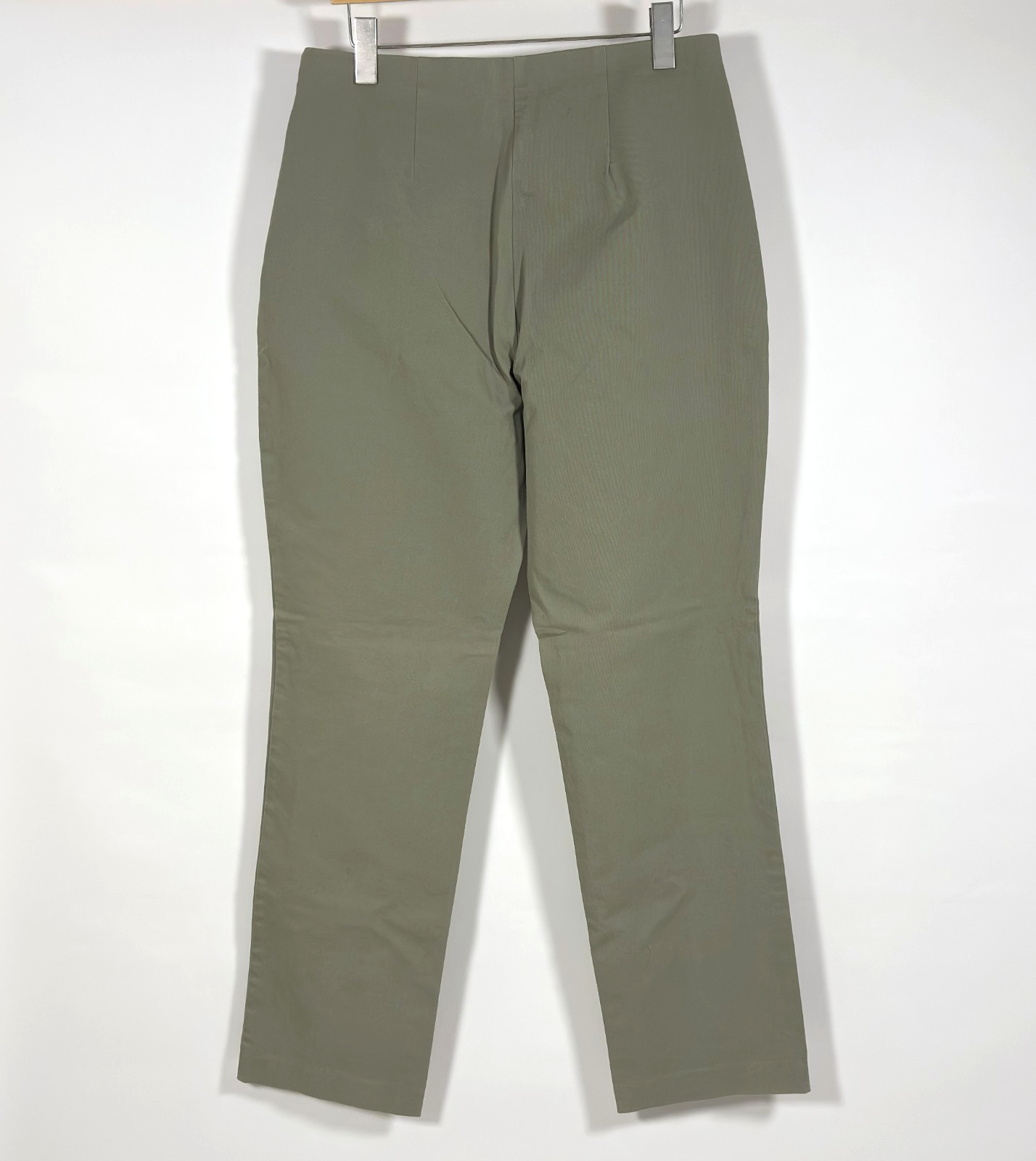 LL Bean Olive Green Straight Leg Pants Side Zipper - 14T