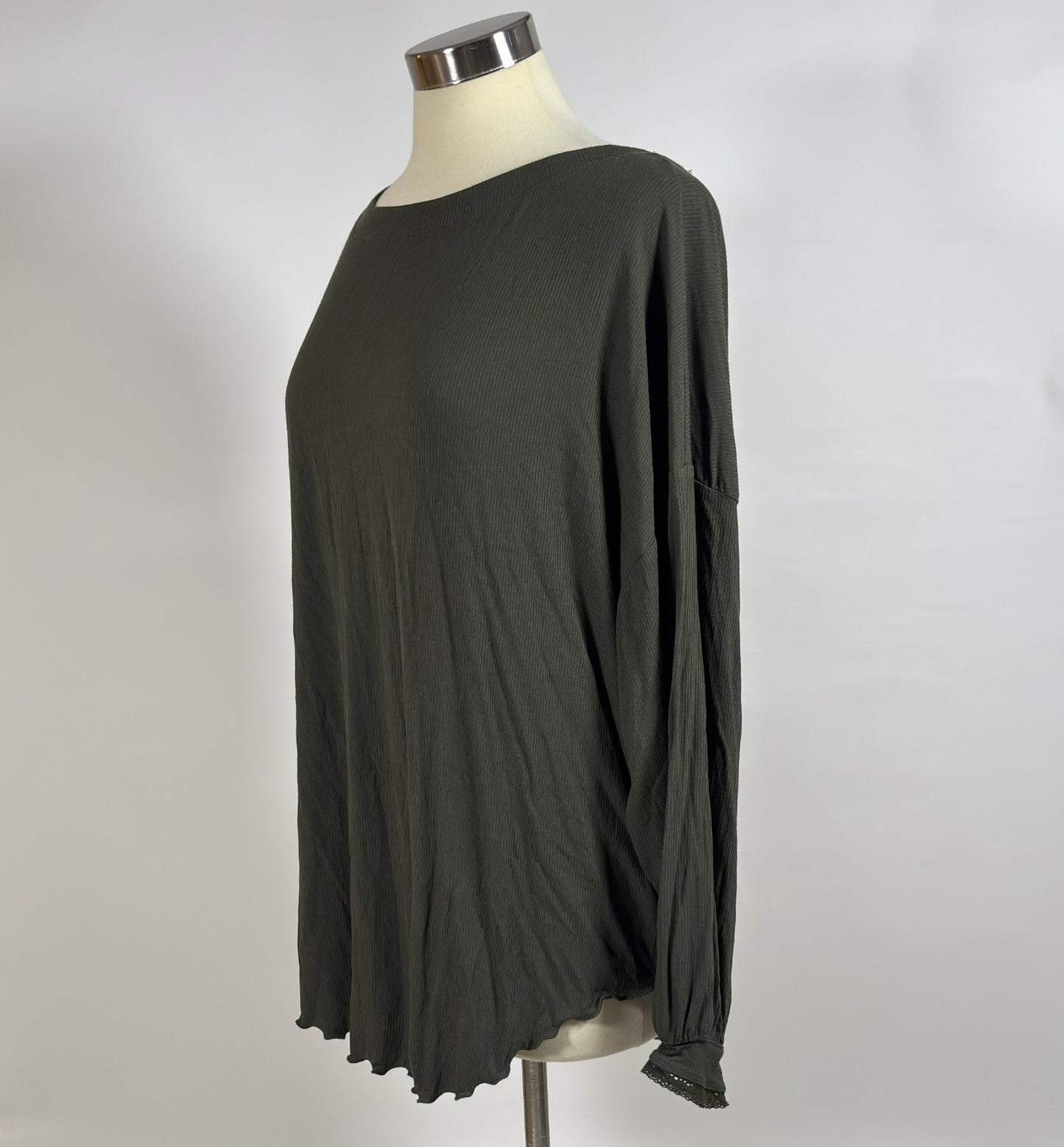 Free People Shimmy Shake Top Backless Open Back Long Sleeve Relaxed - M